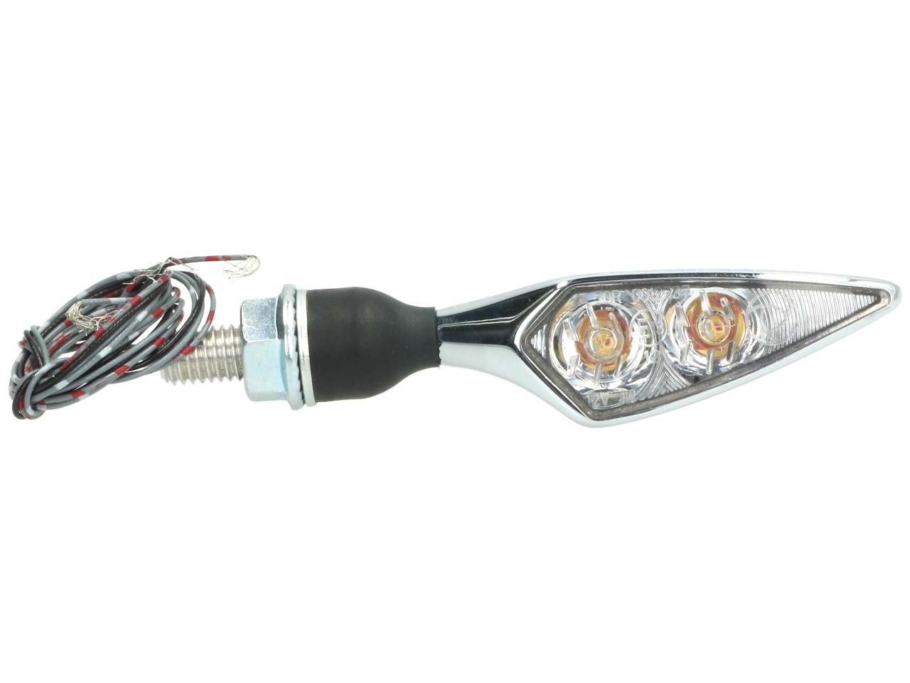 Kellermann knipperlicht, achter- en remlicht, Rhombus DF, staal, LED, HR, 12 V, glanzend chroom, M8x20