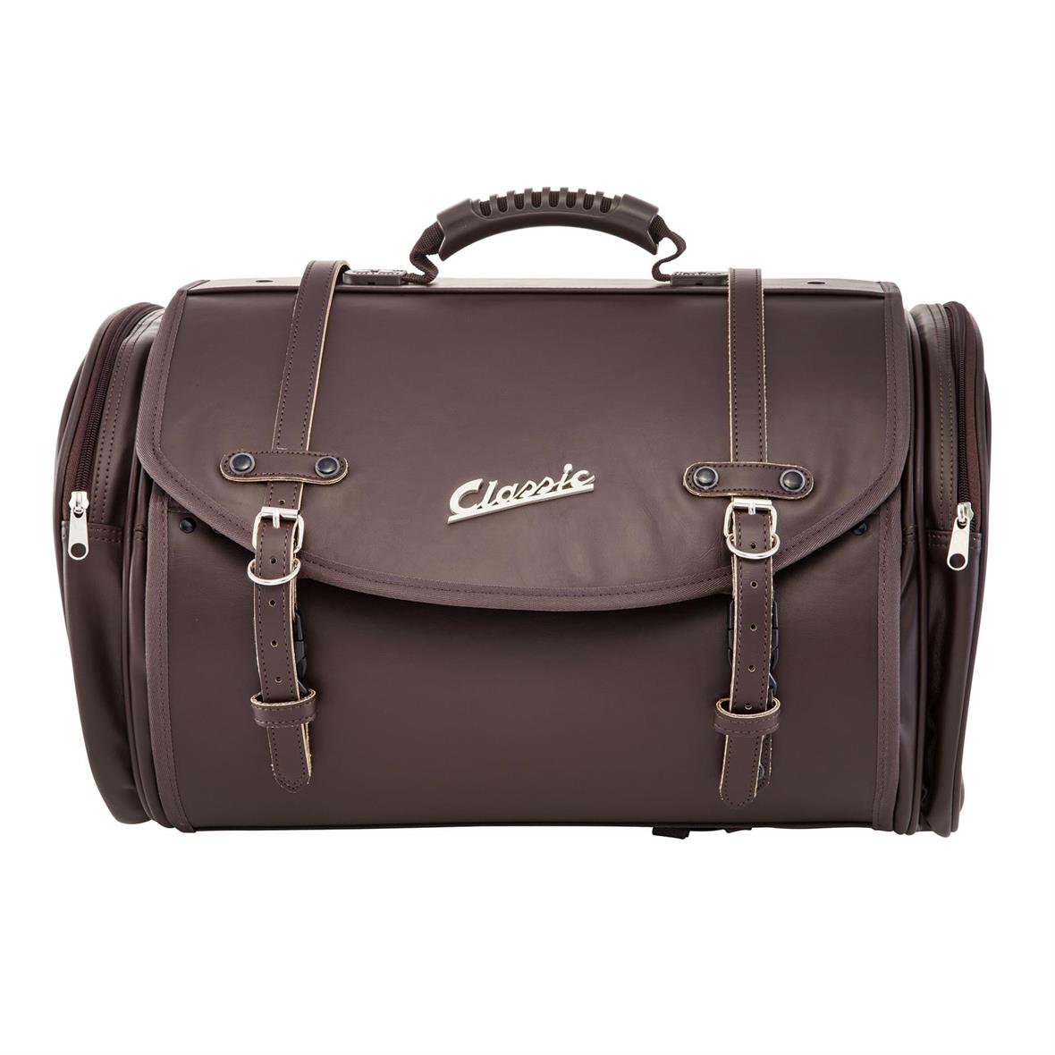 Classic" grote tas voor bagagedrager voor Vespa - donkerbruin, kunstleer