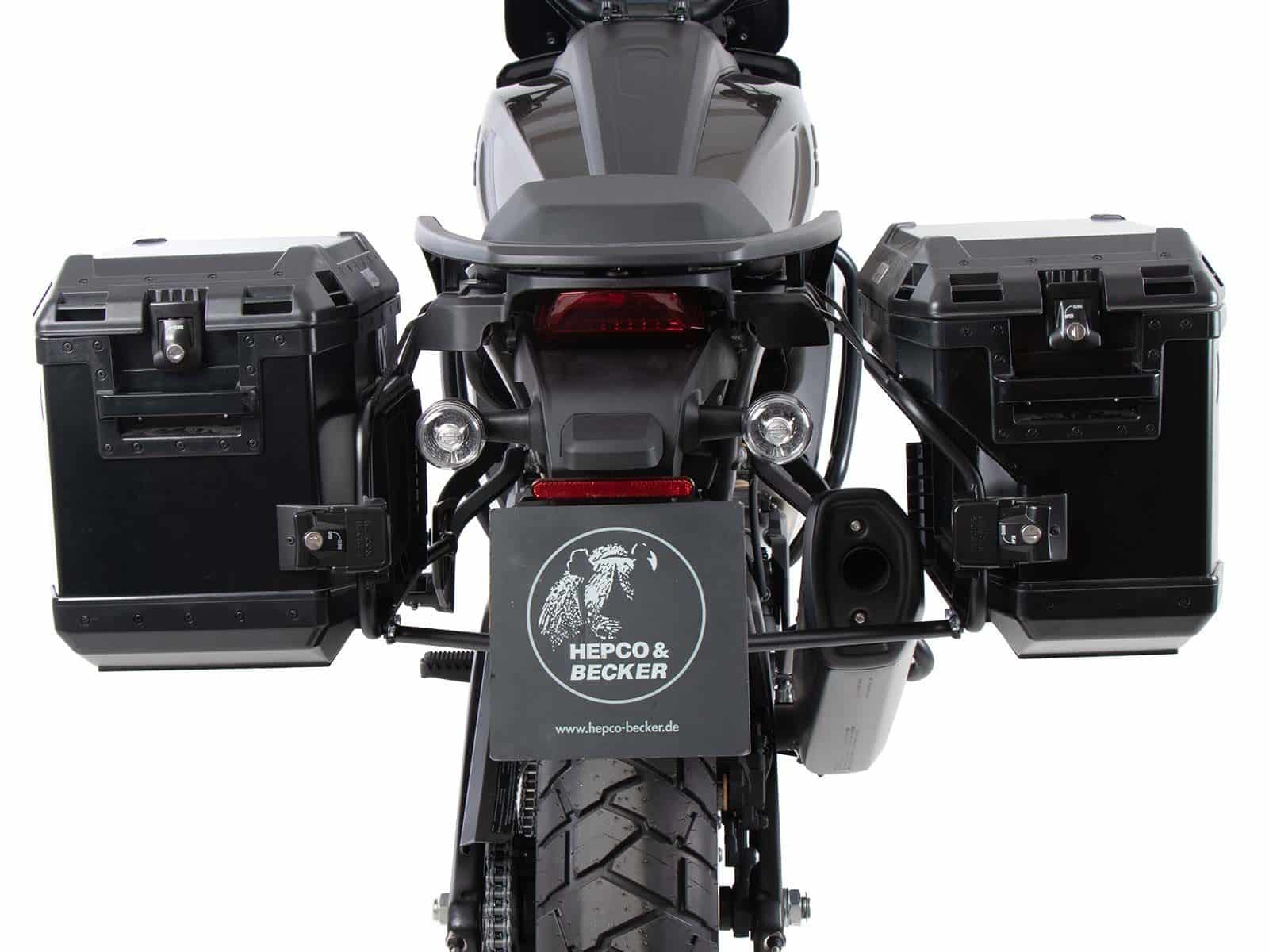 Kofferdragerset Cutout incl. kofferset Xplorer Cutout zwart voor Harley Davidson Pan America (21-)