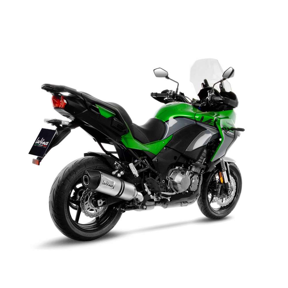 LeoVince uitlaatsysteem LV One Evo voor Kawasaki Versys 1000 /S /SE, zilver, slip on, E-certificaat
