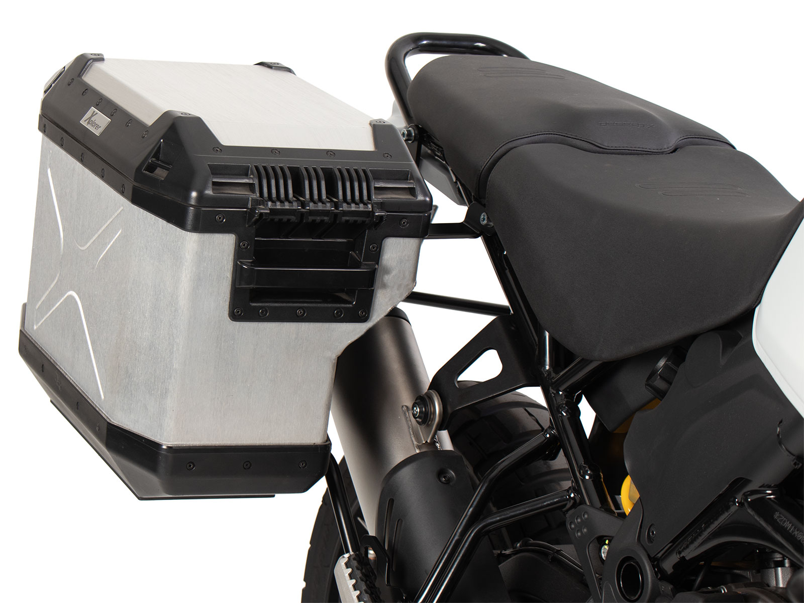 Kofferdrager set Cutout drager incl. kofferset Xplorer Cutout zilver voor Ducati Desert X Rally (24-)