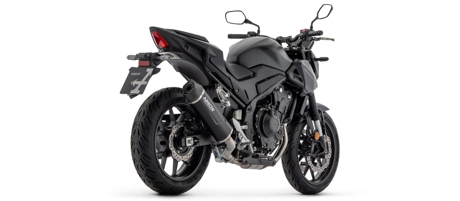 ARROW Uitlaat INDY RACE EVO Aluminium zwart voor Honda NX500 / CB500 Hornet (24-)
