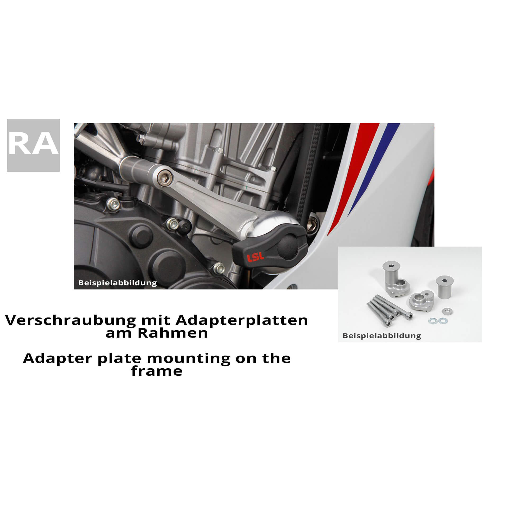 LSL Crash Pad Anbaukit für Suzuki GSX-R1000,  2007-2008, mit Adapter