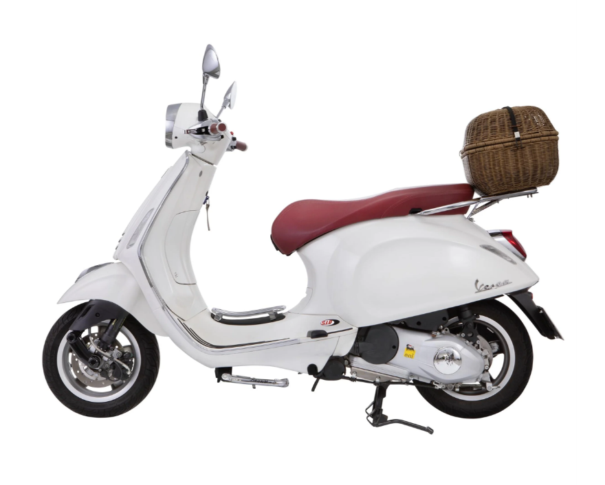 Bagagemandset "Classic" met bagagerek voor Vespa LX/LXV/S 50-150ccm, donkerbruin