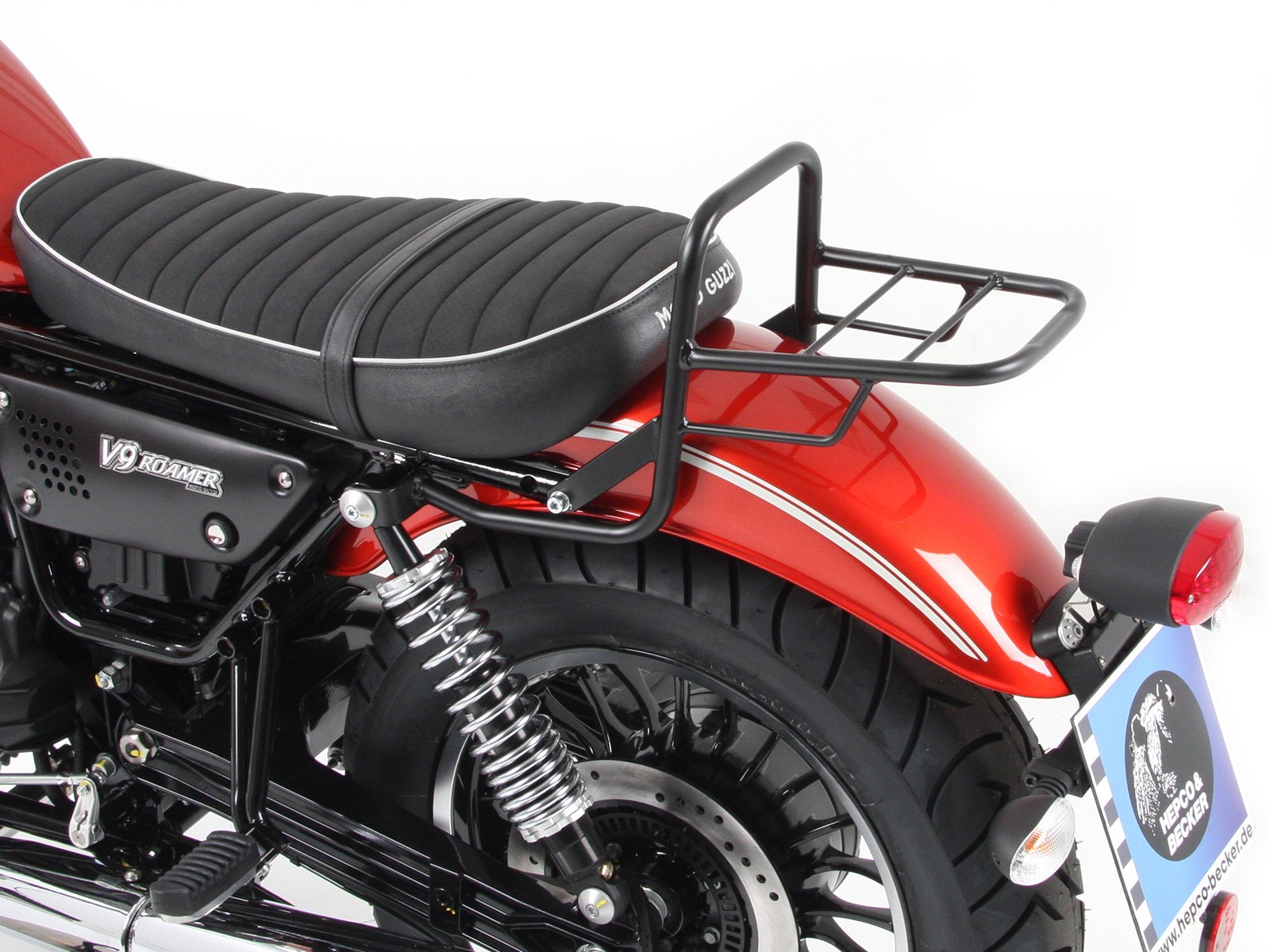 Buisvormig bagagerek Topcaseträger zwart voor V 9 Roamer (Bj.17-) model met korte zitbank