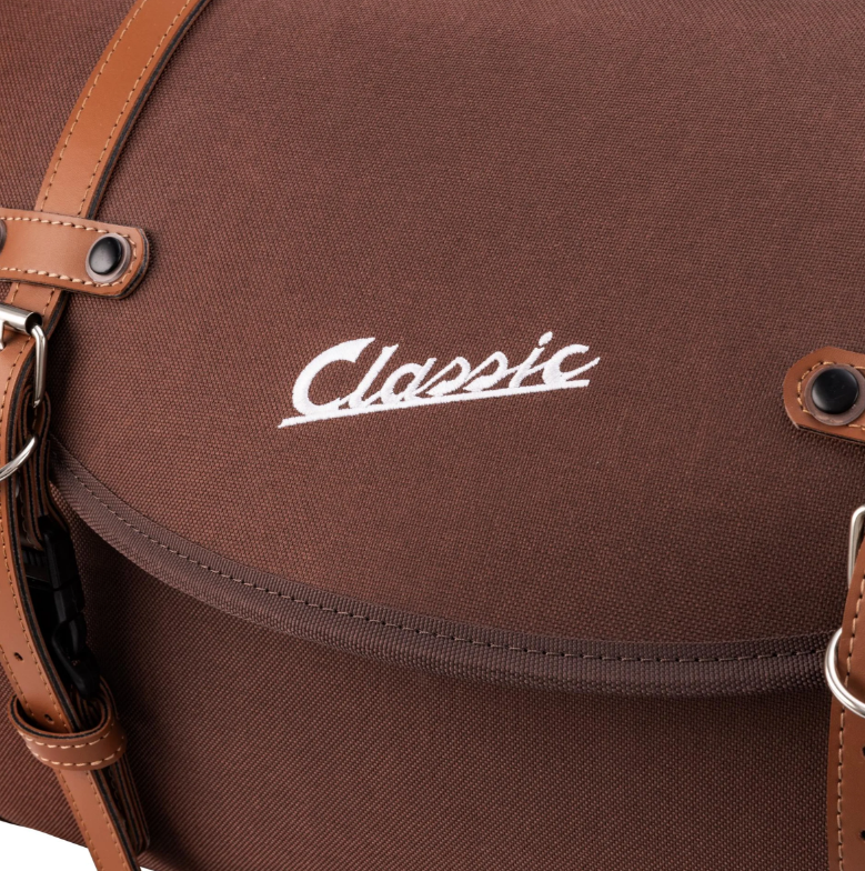 Classic" tas groot voor Vespa, nylon, tabak bruin