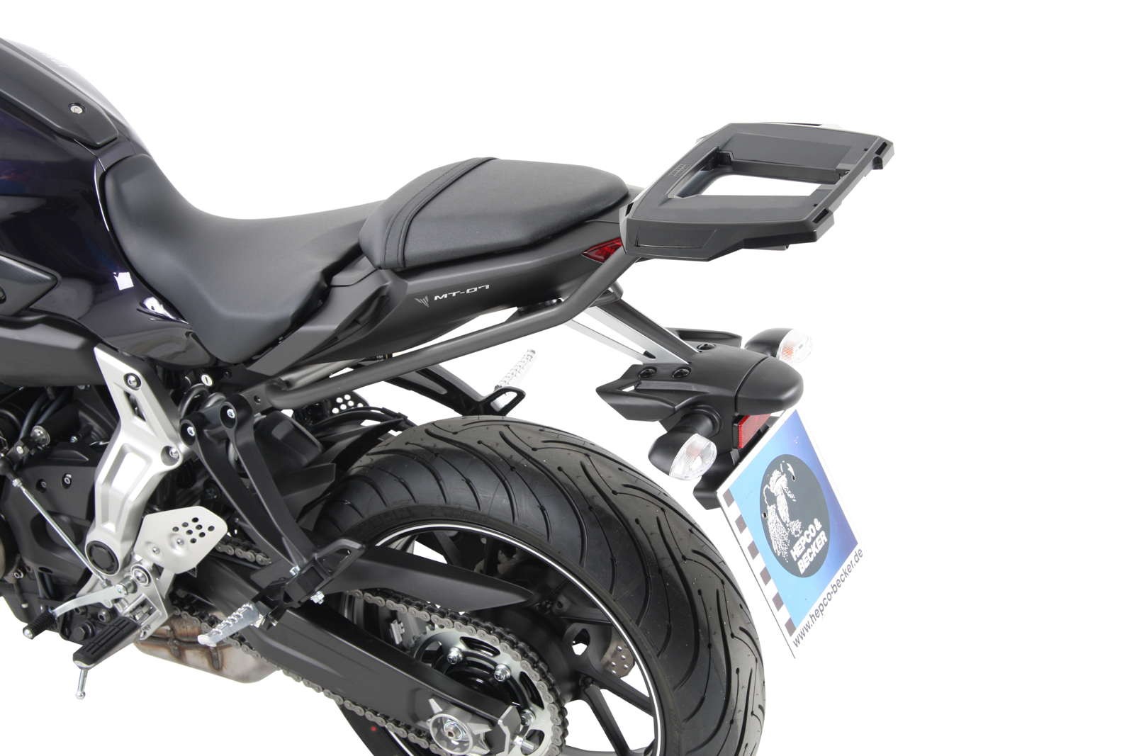 Alurack topkofferdrager antraciet voor Yamaha MT-07 (My.14-17) Hepco & Becker