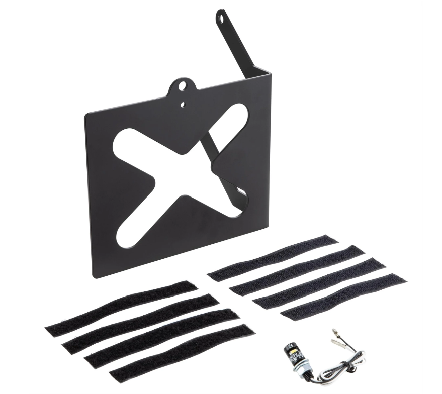 Nummerplaathouder zijdelings voor Vespa GTS/GTS Super/GTV/GT, mat zwart