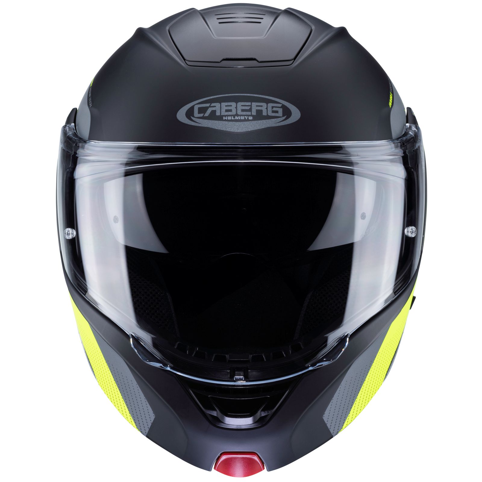 Caberg Horus Scout helm, mat zwart/fluo geel-grijs