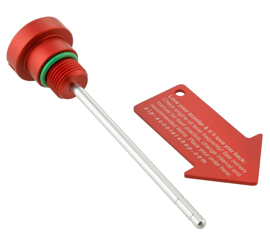 Olievulplug motorolie voor Vespa GTS/GTS Super/GTV 300cc HPE, rood mat
