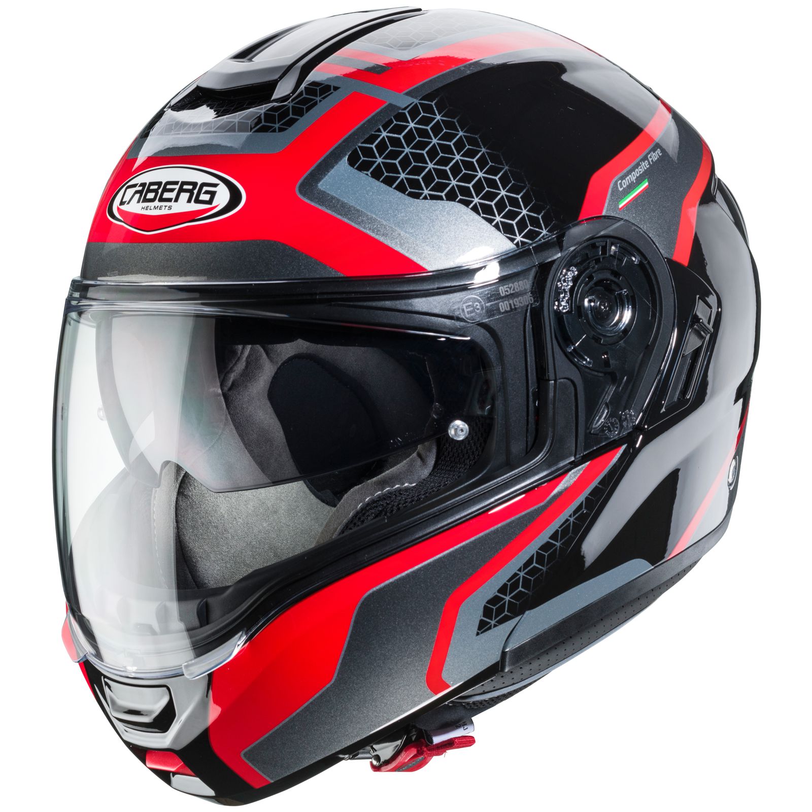 Caberg Helm Levo Sonar, zwart/rood-antraciet