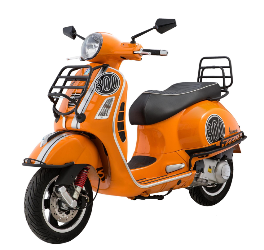 Crashbar zijafdekking achter voor Vespa GTS /GTS Super /GTV, 125-300ccm, zwart mat