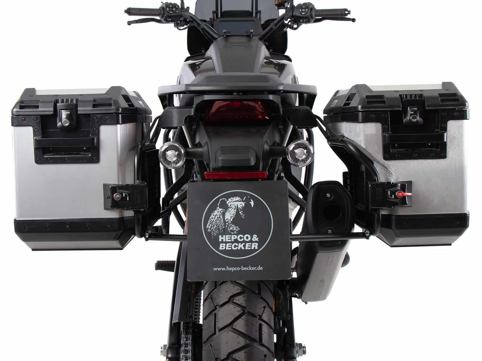 Kofferdragerset Cutout incl. kofferset Xplorer Cutout zilver voor Harley Davidson Pan America (21-)