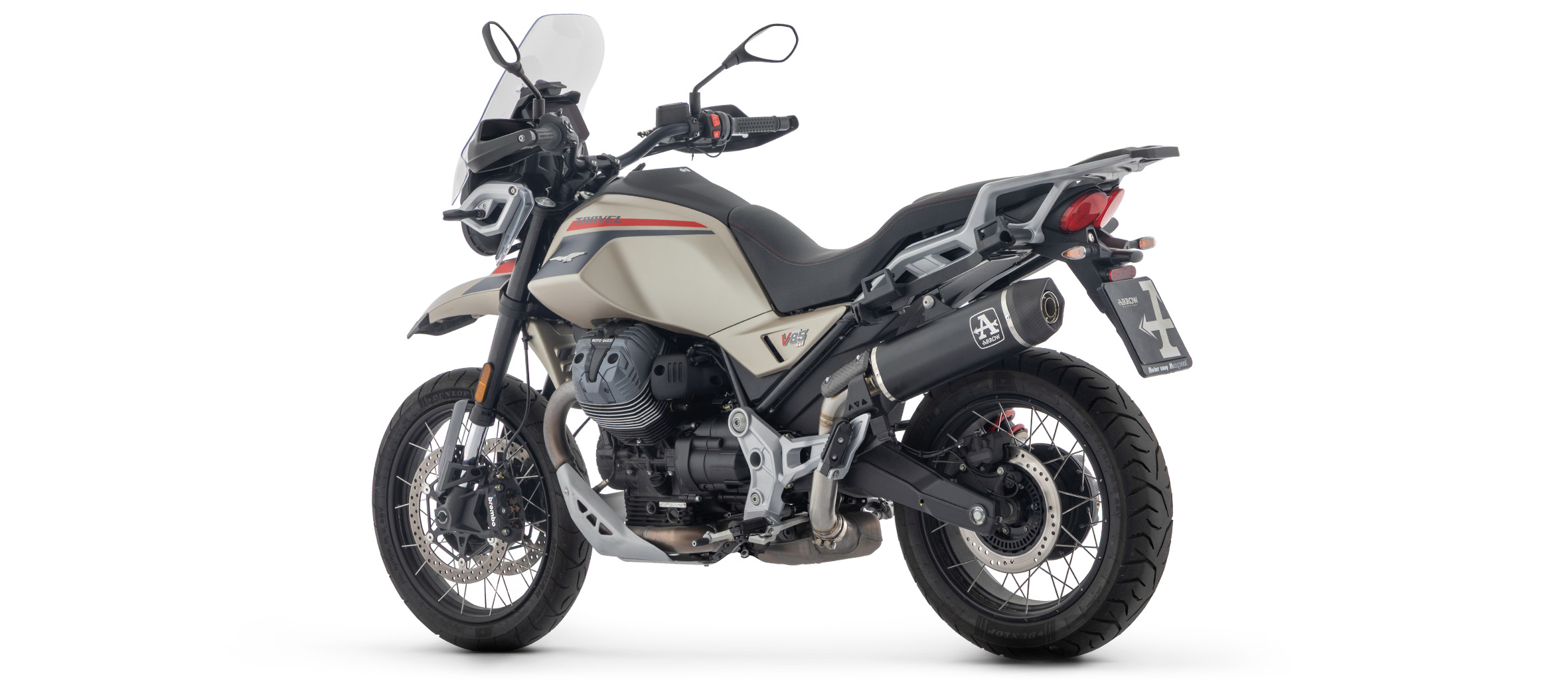 ARROW Auspuff DARK INDY RACE für Moto Guzzi V85 TT / Strada 2025-, Aluminium schwarz