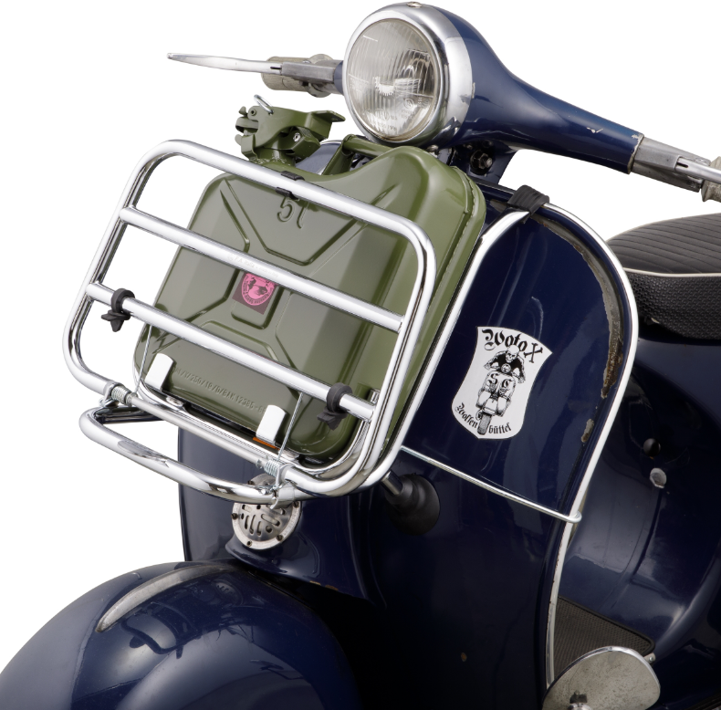 Bagagerek vooraan voor Vespa PX 80-200cc, opvouwbaar, zwart
