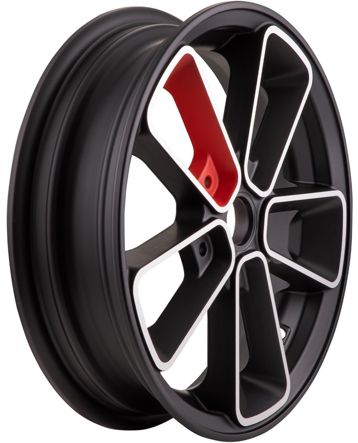 Velg voor/achter 12" voor Vespa GTS/GTS Super/GTV/GT 60/GT/GT L 125-300ccm, zwart mat/rood