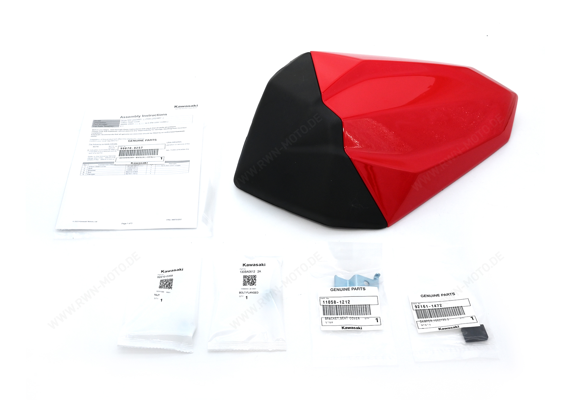 Kuipstoelhoes Passion Red (234) voor Kawasaki Ninja 500 SE / Z 500