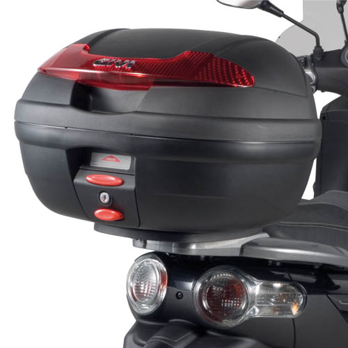 E340 Vision MONOLOCK topkoffer met rode reflectoren en plaat Givi