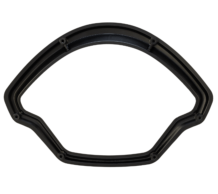 Decoratieve ring snelheidsmeter voor Vespa GTS/GTS Super 125/300cc (`22-), aluminium, zwart geanodiseerd
