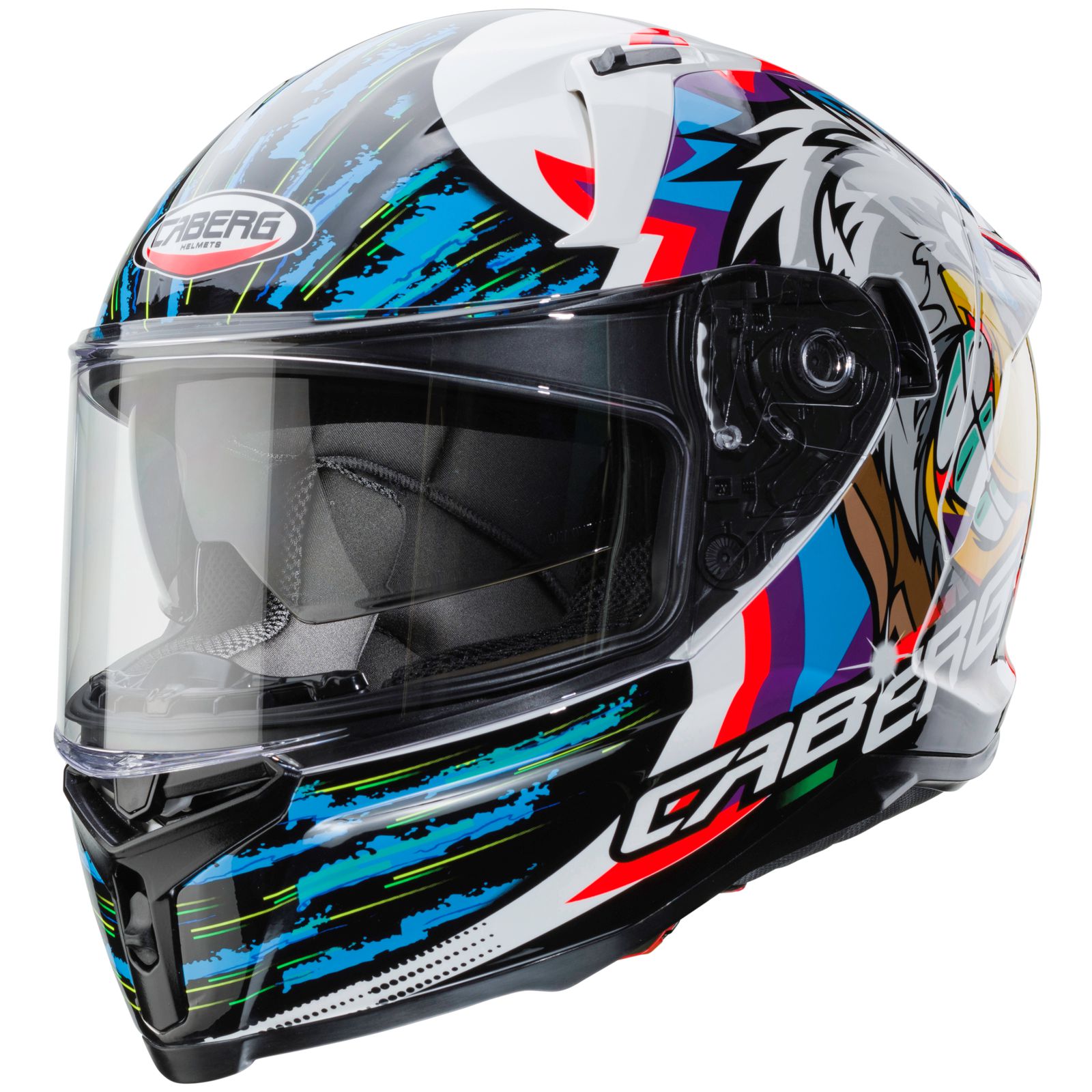 Caberg Helm Avalon Hawk, wit/zwart-blauw