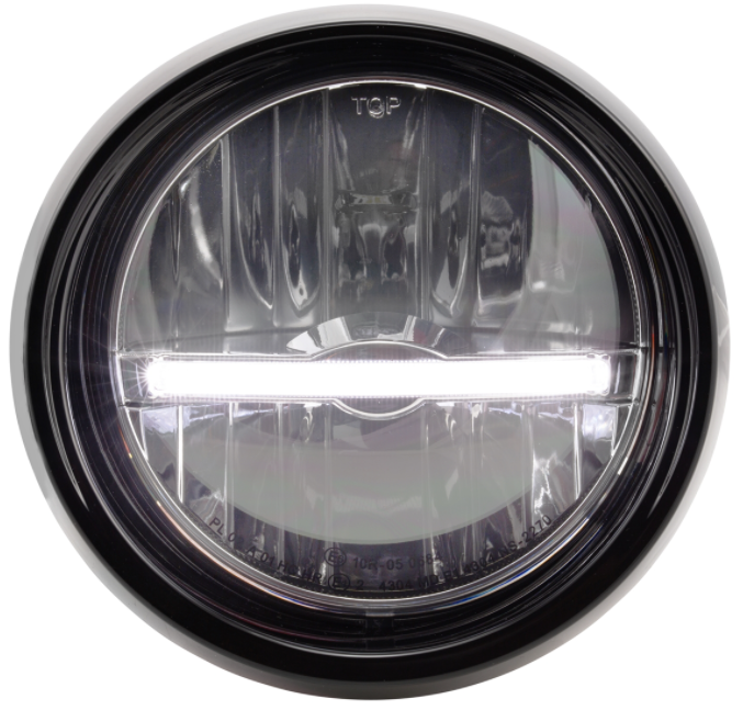 Koplamp LED voor Vespa Primavera 50-150ccm 2T/4T (-'18), glanzend zwart