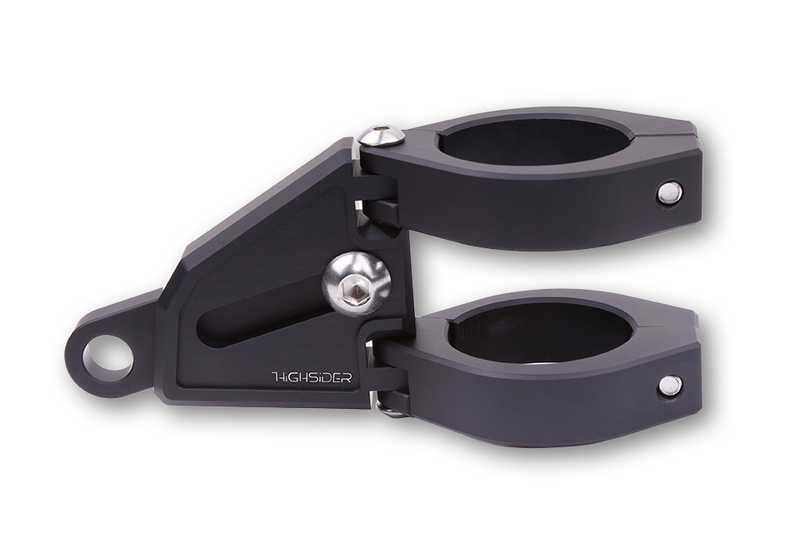 HIGHSIDER pro Extend lamphouder zwart set, CNC, aluminium, voor Ø 47-49-50-52-54 mm, lengteverstelling