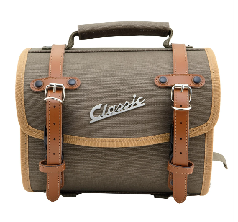 Tas "Classic" klein voor Vespa, canvas, olijfkleurig