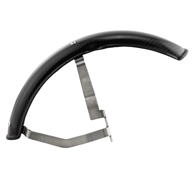 Spatbord 2.0 Garelli EVO II voor Vespa PX 80-200ccm, carbon helder, roestvrijstalen beugel