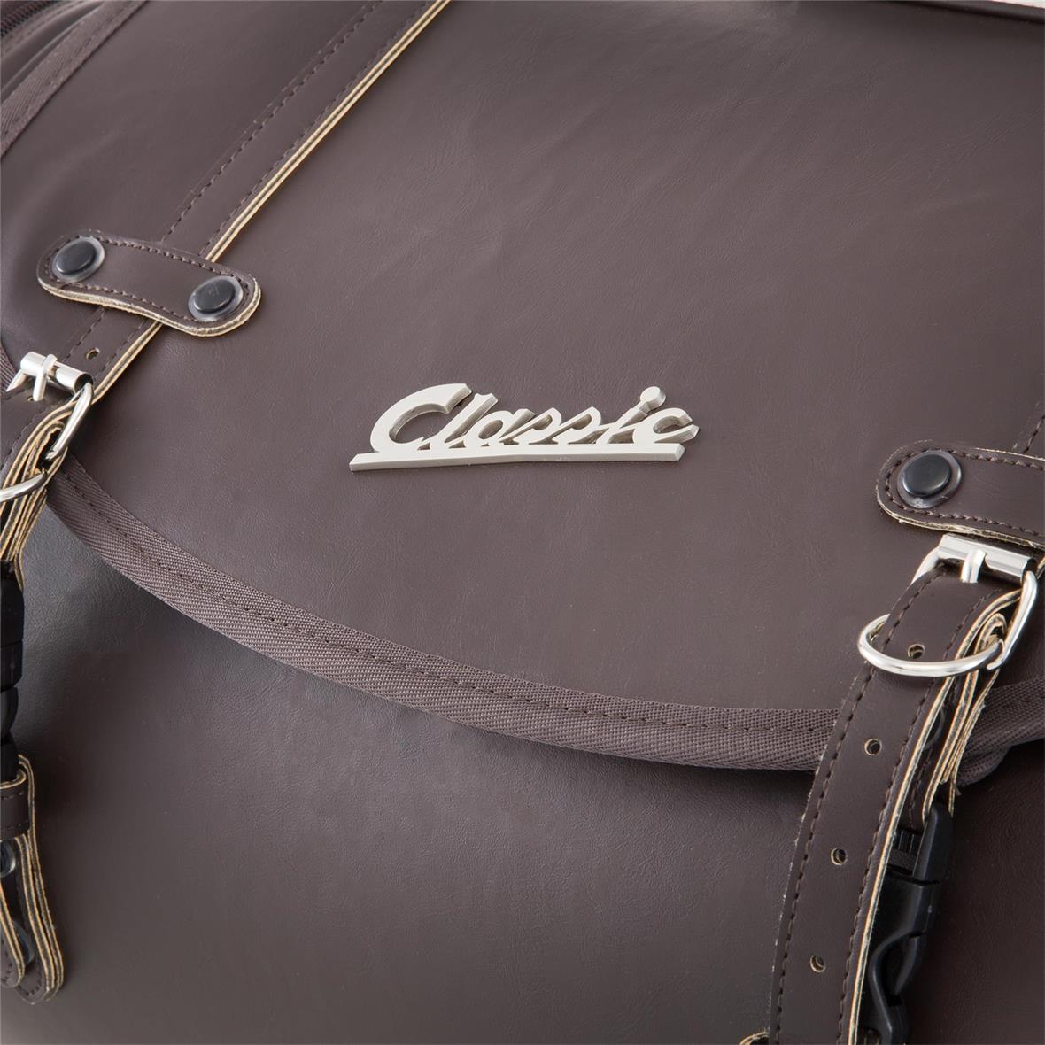 Classic" grote tas voor bagagedrager voor Vespa - donkerbruin, kunstleer