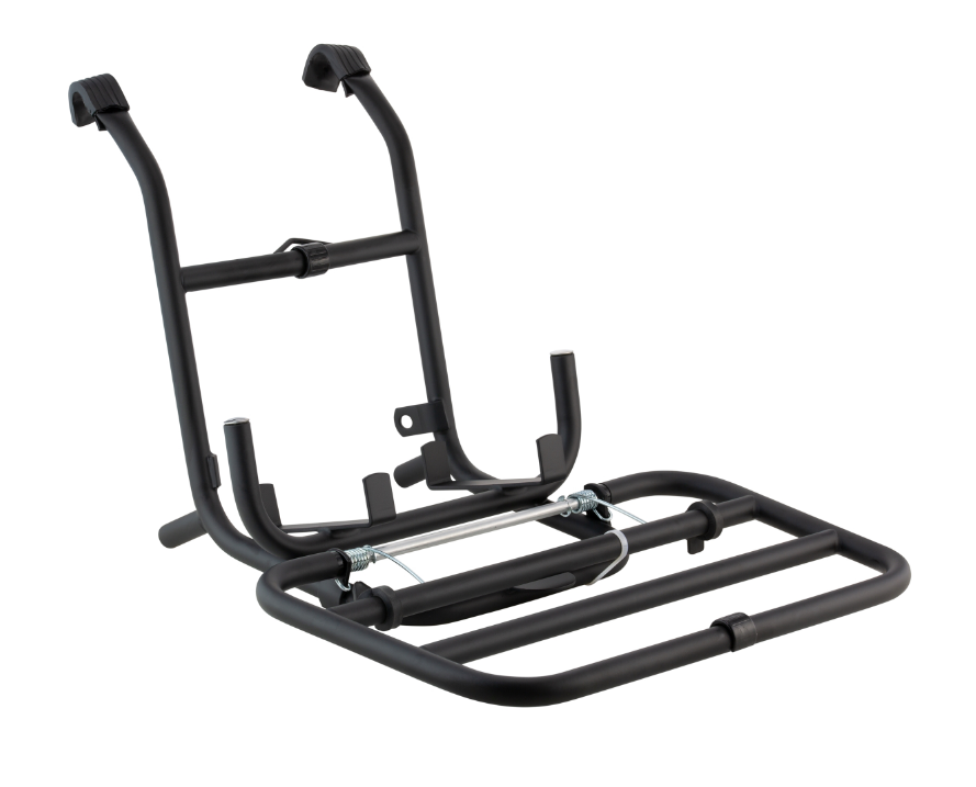Bagagerek vooraan voor Vespa PX 80-200cc, opvouwbaar, zwart