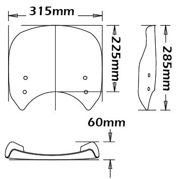 Windscherm - hoogte 285 mm voor Ducati Scrambler 800 (15-16)