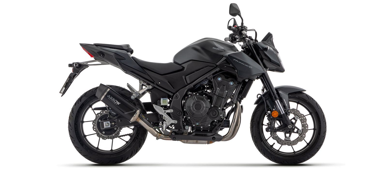 ARROW Uitlaat INDY RACE EVO Aluminium zwart voor Honda NX500 / CB500 Hornet (24-)