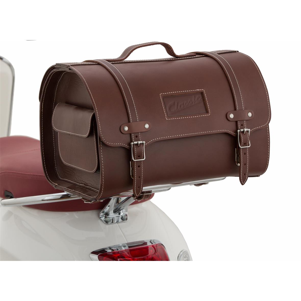 Lederen etui "Classic" voor Vespa - bruin