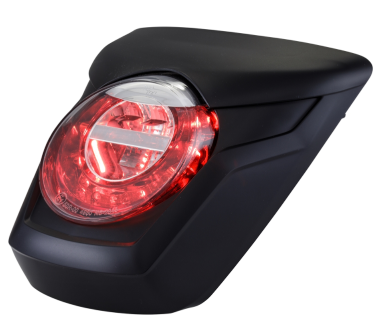 Achterlicht LED rood voor Vespa Primavera/Sprint 50-150ccm, rand - mat zwart