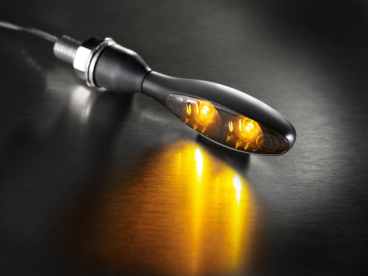 Kellermann indicator, Micro 1000 LED Dark, staal, LED, V/H, L/R, 12 V, zwart gesatineerd, M8x20