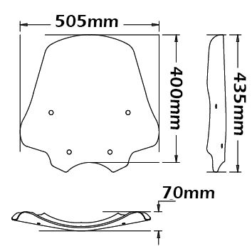 Laag windscherm - hoogte 475 mm voor BMW R 1200 R (06-10)
