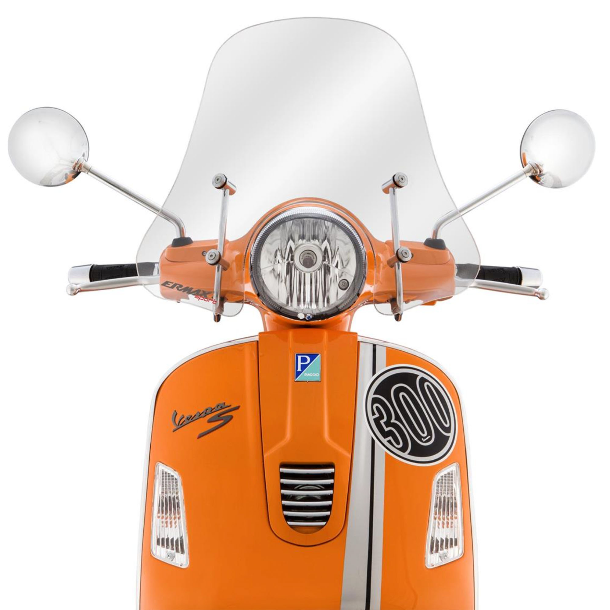 Windscherm Sportivo voor Vespa GTS/GTS Super/GT/GT L 125-300ccm, halve hoogte, helder