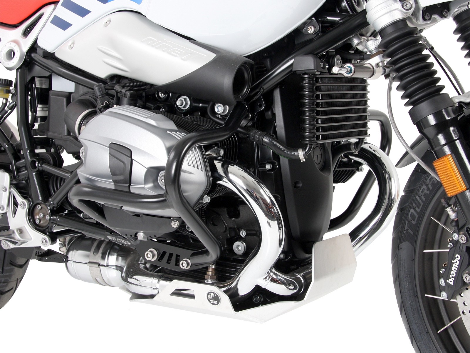 Motorbeschermer zilver voor BMW R nineT Urban G/S (17-23) Hepco & Becker