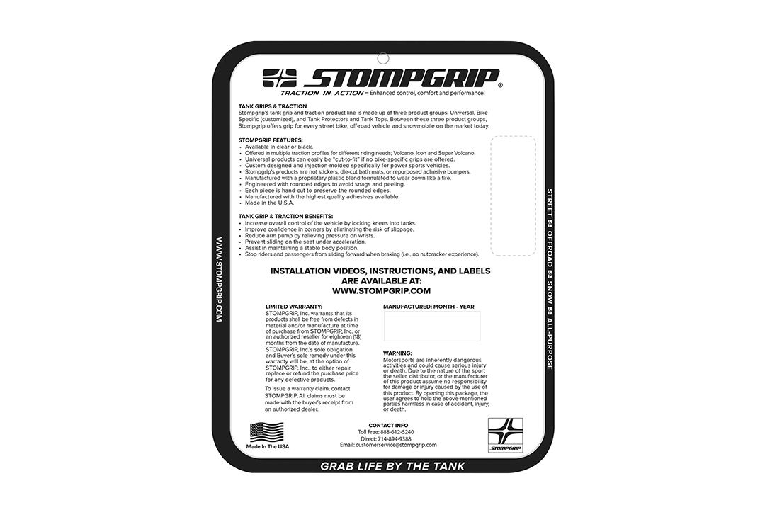Stompgrip hybride Volcano voor Kawasaki ZX6R 2007-08