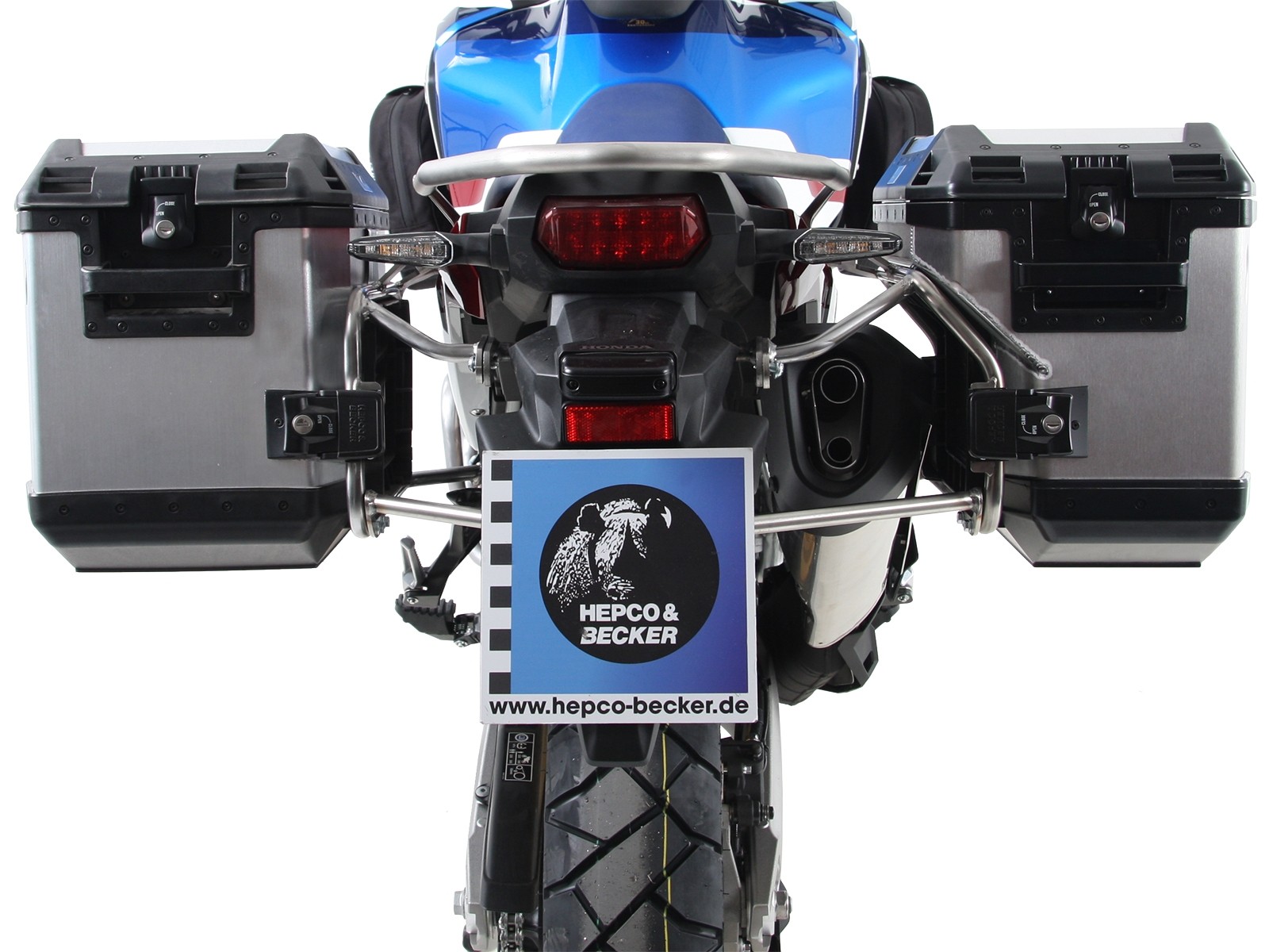 Xplorer uitsnijdkofferset zilver + uitsnijddrager zilver voor Honda CRF1000 Africa Twin (18-19)