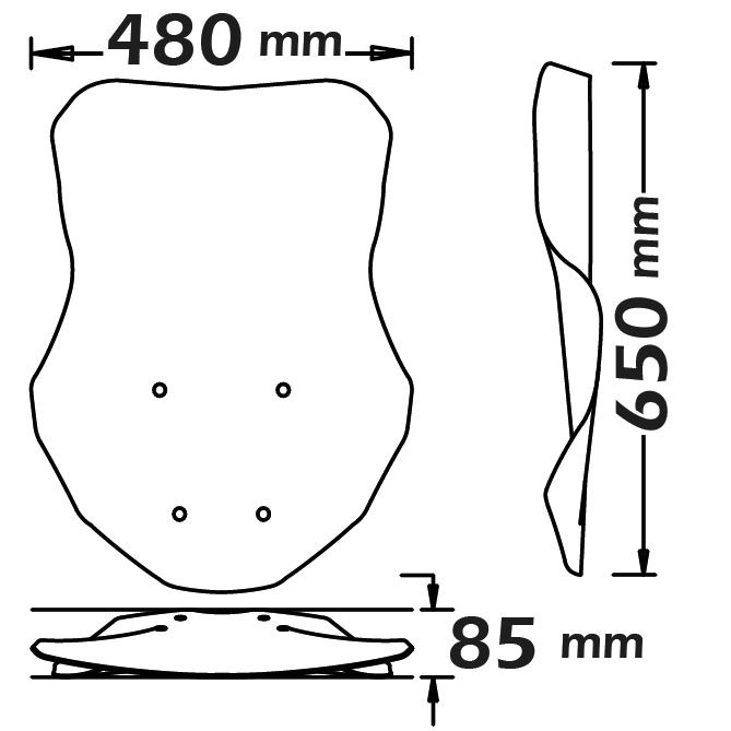 Blank windscherm voor Honda X-ADV (21-24)