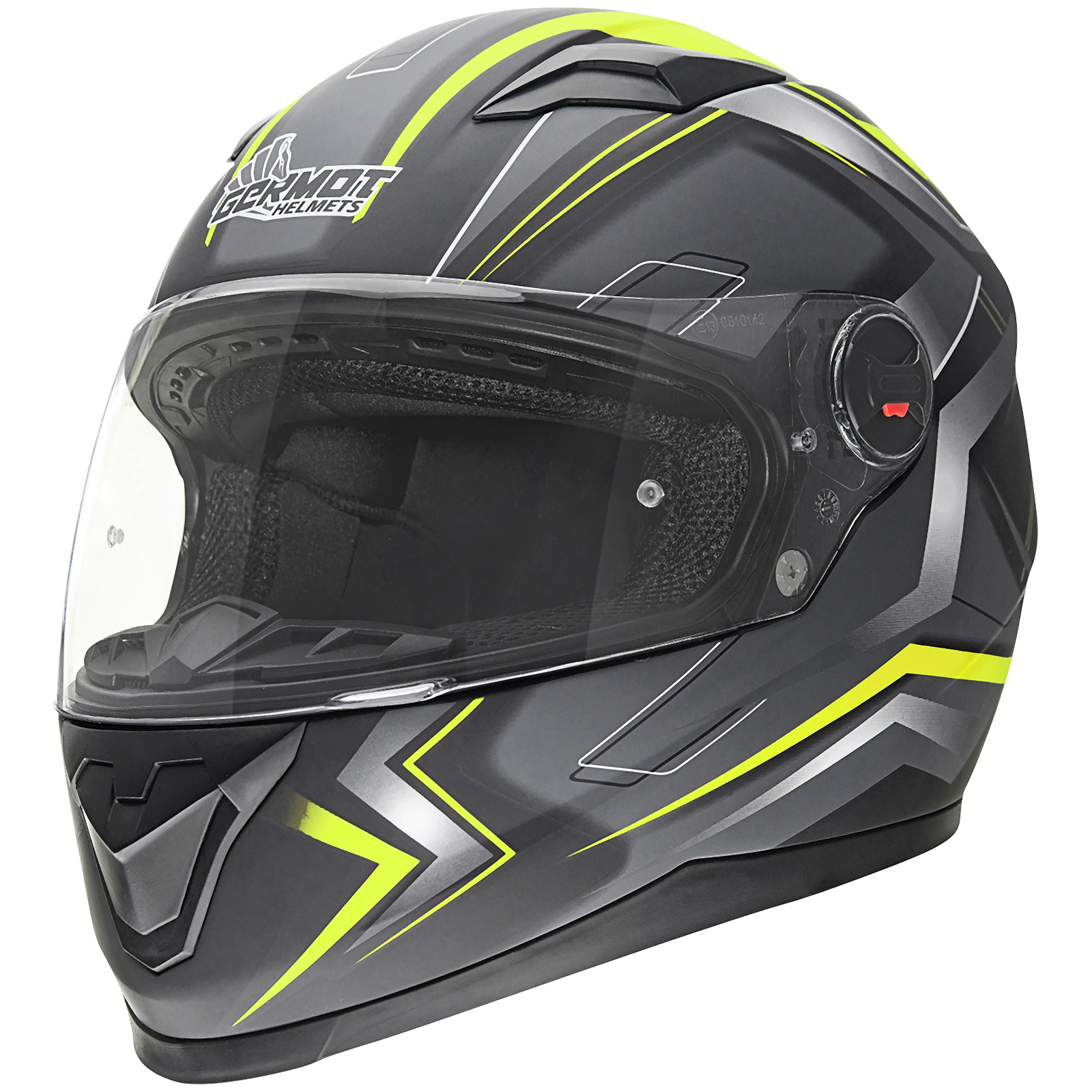 Germot GM 320 integraalhelm, mat zwart/geel