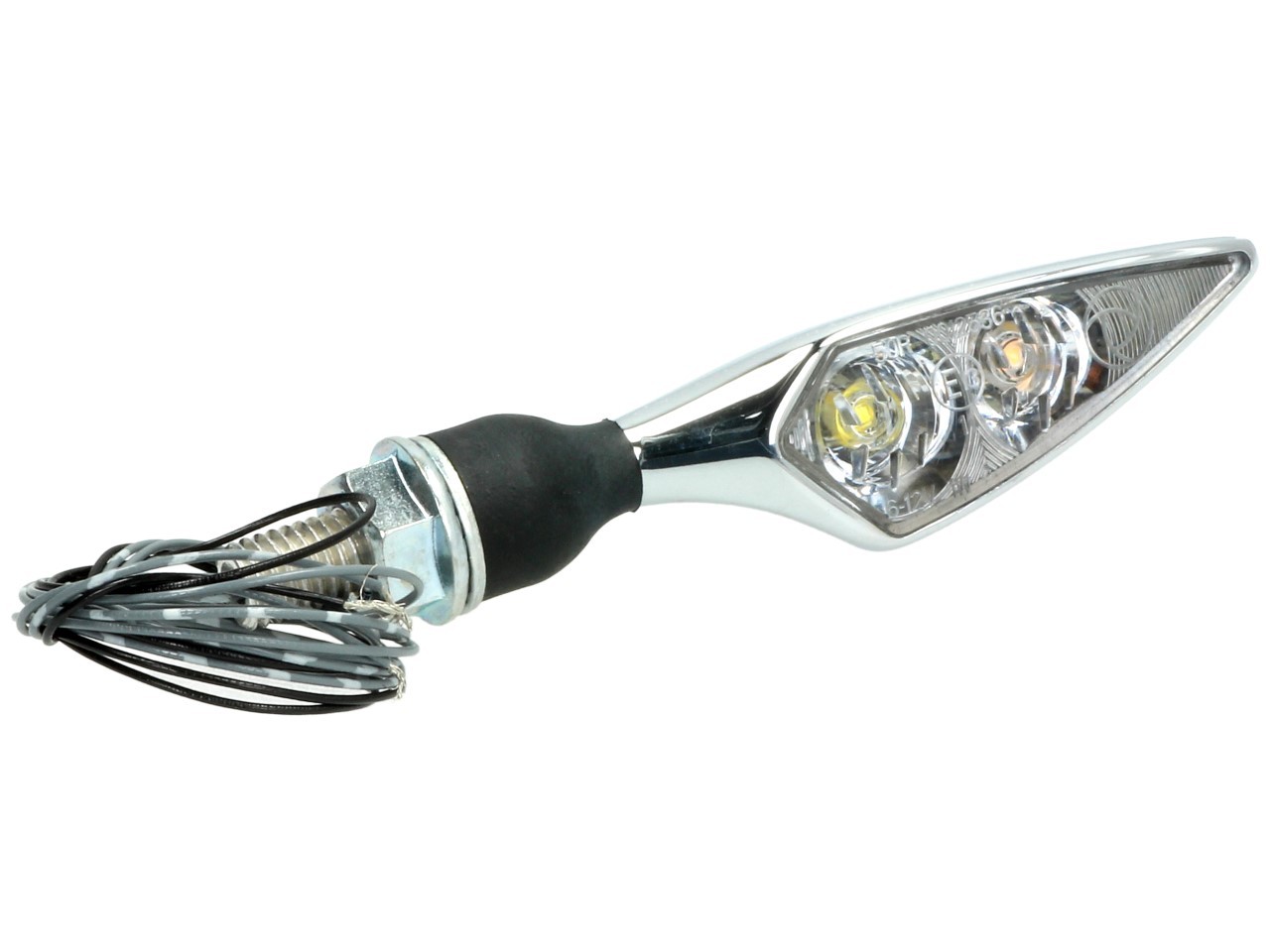Kellermann indicator met positielicht, Rhombus PL, staal, LED, VL, 12 V, glanzend chroom, M8x20