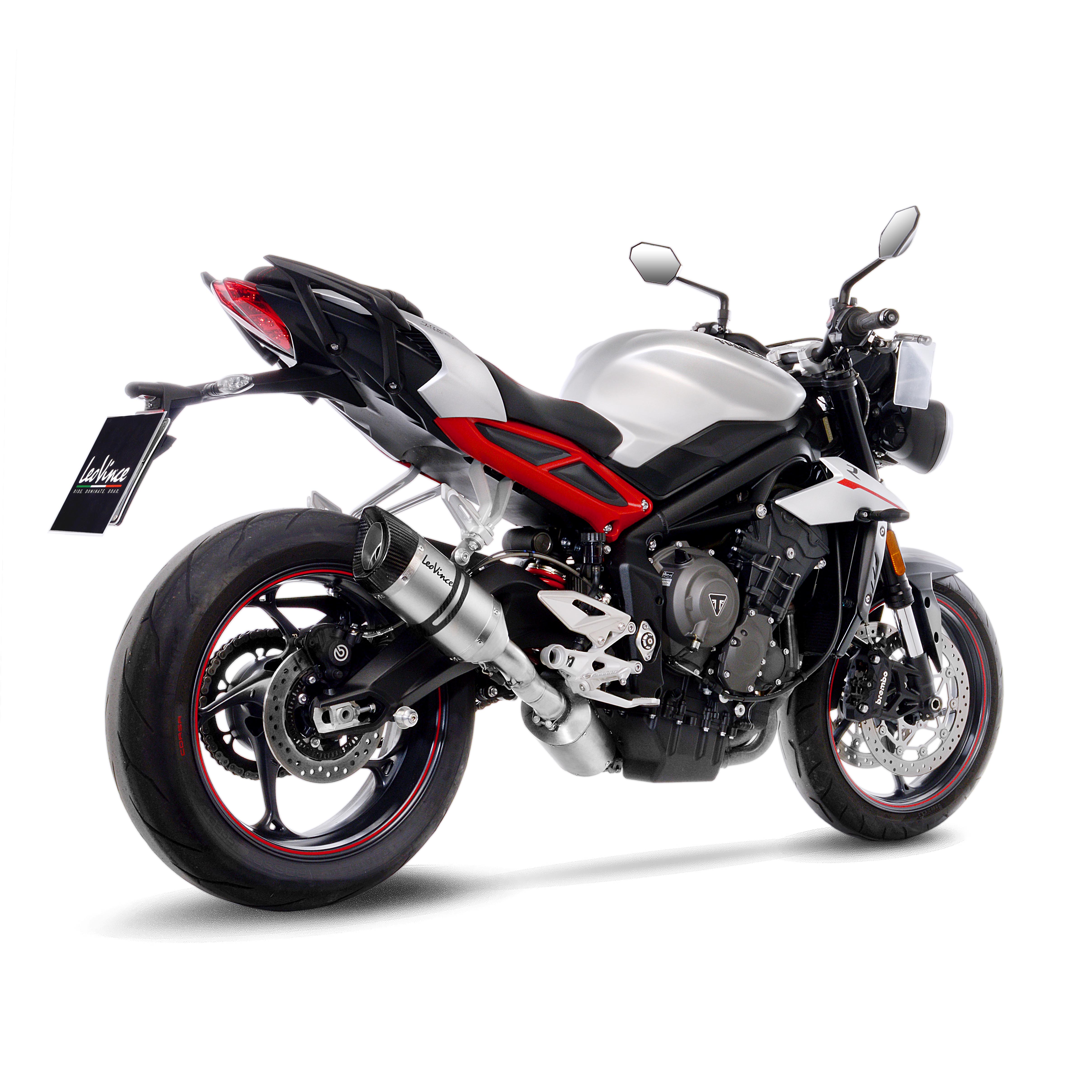 LeoVince uitlaatsysteem LV Pro, roestvrij staal, slip on voor Triumph Street Triple 765 S /RS (18-21), Euro4