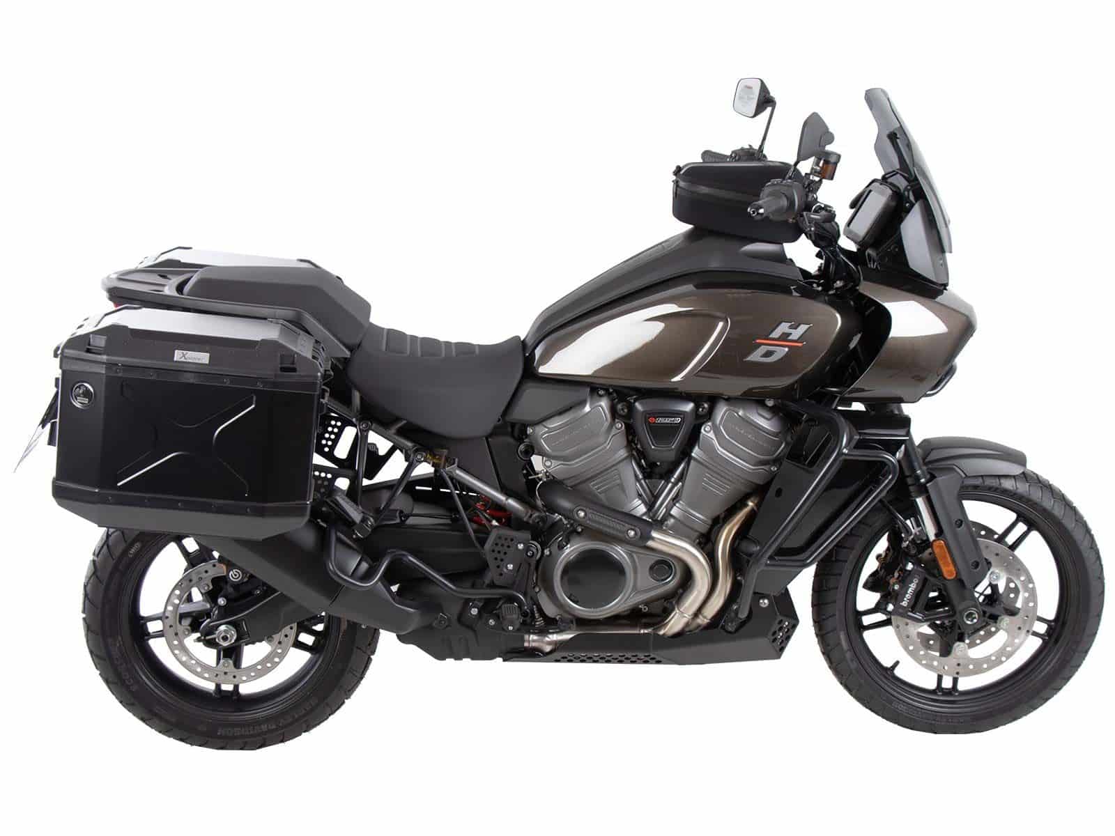 Kofferdragerset Cutout incl. kofferset Xplorer Cutout zwart voor Harley Davidson Pan America (21-)