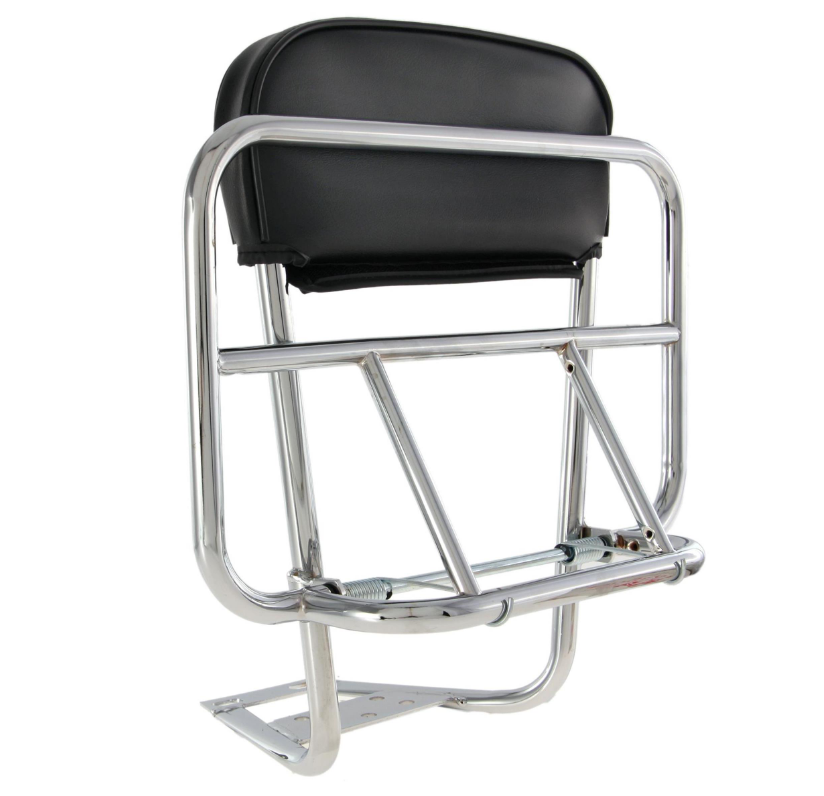 Bagagerek achteraan voor Vespa PX 80-200cc, opvouwbaar, chroom
