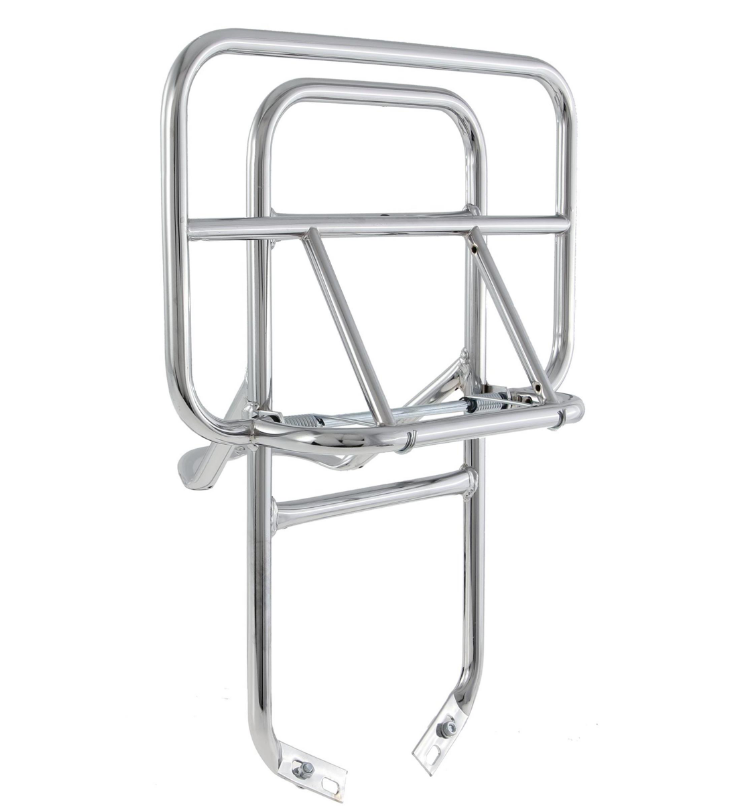 Bagagerek achteraan voor Vespa PX 80-200cc, opvouwbaar, chroom