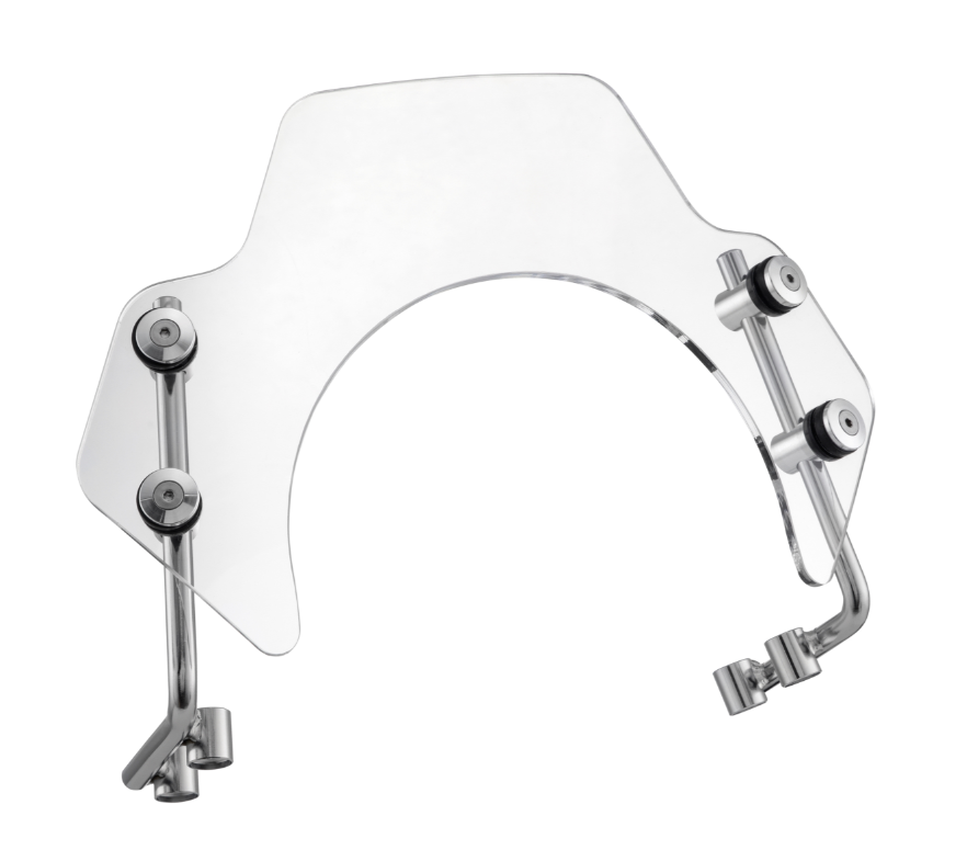 Flyscreen voor Vespa PX 80-200cc, zilveren houder, transparant