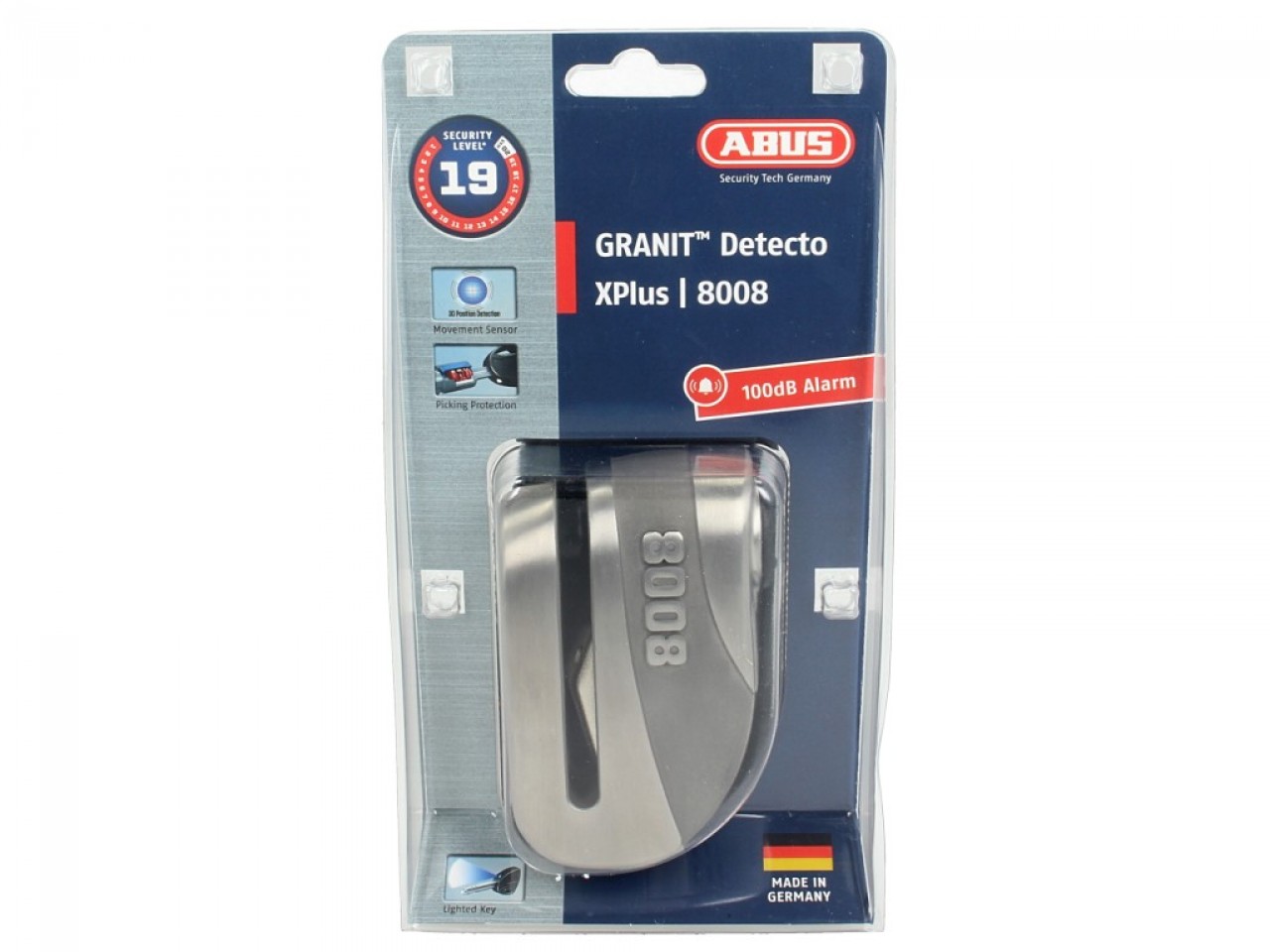 ABUS remschijfslot Granit Detecto X Plus 8008, veiligheidsniveau 19