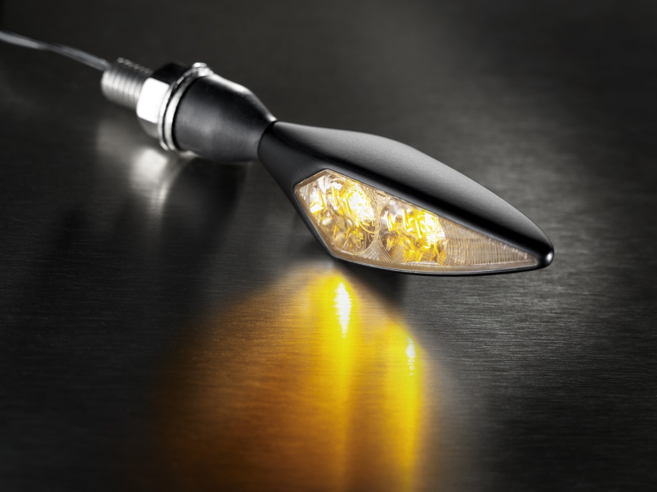 Kellermann-indicator, Rhombus Extreme, staal, LED, VL/HR, 12 V, zwart gesatineerd, M8x20, E-keur